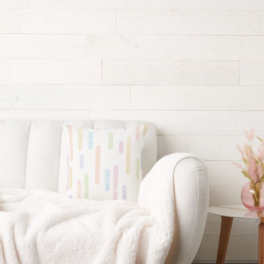 Coussin Motif Lignes arrondies | Pastel Arc-en-ciel (Canapé)