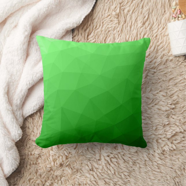 Coussin Motif lumineux à maillage géométrique dégradé vert (Couverture)