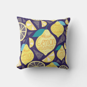 Coussin Motif lumineux de citrons et de clous de girofle s