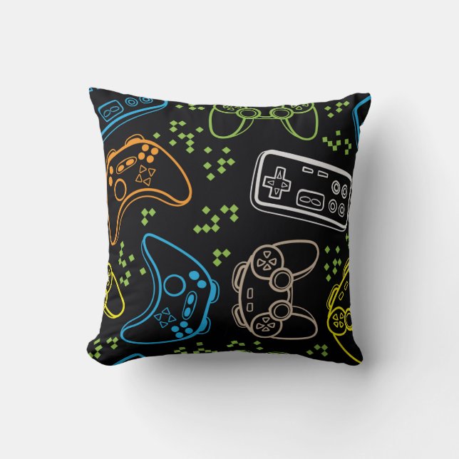 Coussin Motif lumineux sans couture avec joysticks. coo de (Recto)