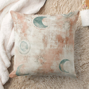 Coussin Motif lunaire floral céleste Boho (10)