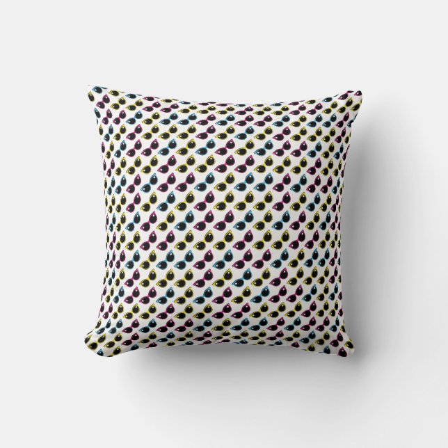 Coussin Motif Lunettes de soleil de chat rétro (Recto)