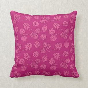Coussin Motif magenta de baie