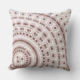 Coussin Motif mandala floral rouge élégant