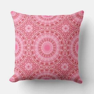 Coussin Motif Mandala Rouge et Rose