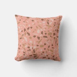 Coussin Motif marbre terrazzo beige pêche brun