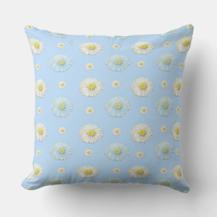 Coussin Motif marguerrier sur arrière - plan bleu clair