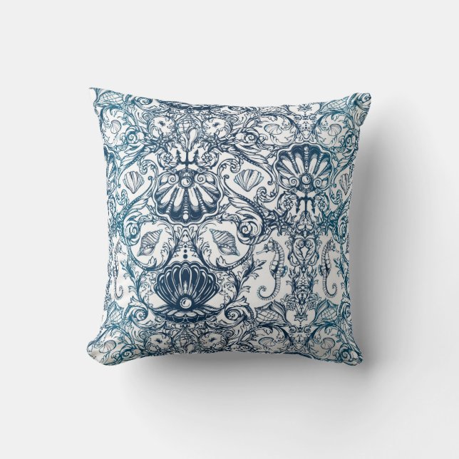 Coussin Motif marin vintage (Recto)