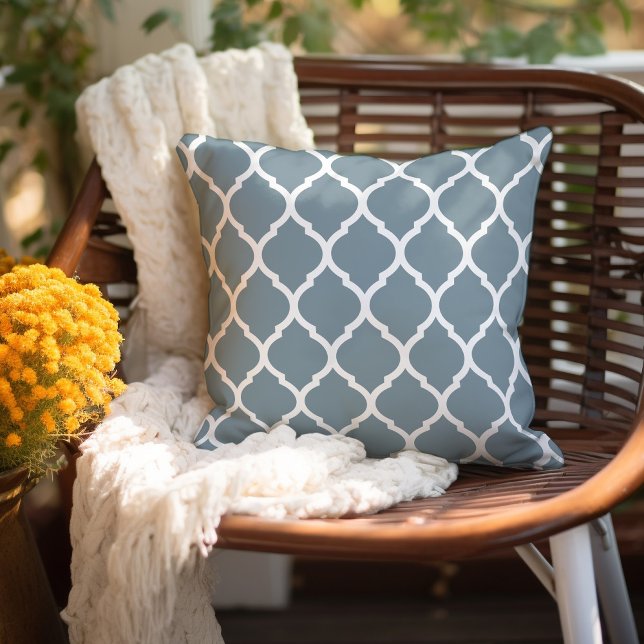 Coussin Motif marocain bleu et blanc (Créateur téléchargé)