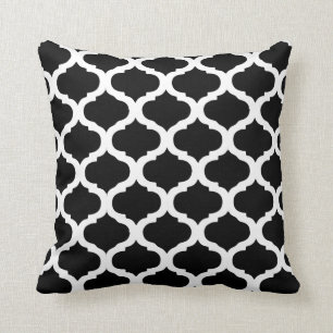Coussin Motif marocain noir et blanc