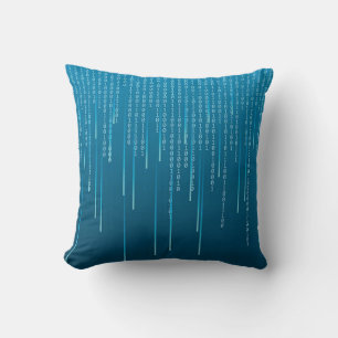 Coussin Motif matriciel en bleu