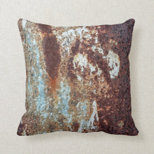 Coussin Motif métallique fortement rouillé