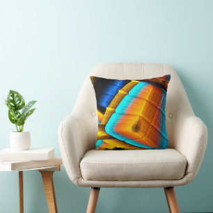 Coussin Motif métallisé bleu-or 33