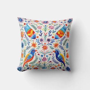 Coussin Motif mexicain coloré Jeter Oiseaux d'oreiller