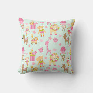 Coussin Motif mignon avec Animaux et Jouets heureux