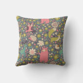 Coussin Motif mignon d'animaux de forêt (Verso)