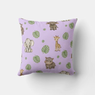 Coussin Motif mignon d'animaux de safari de la jungle