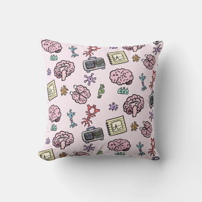 Coussin Motif mignon de neurosciences (Recto)
