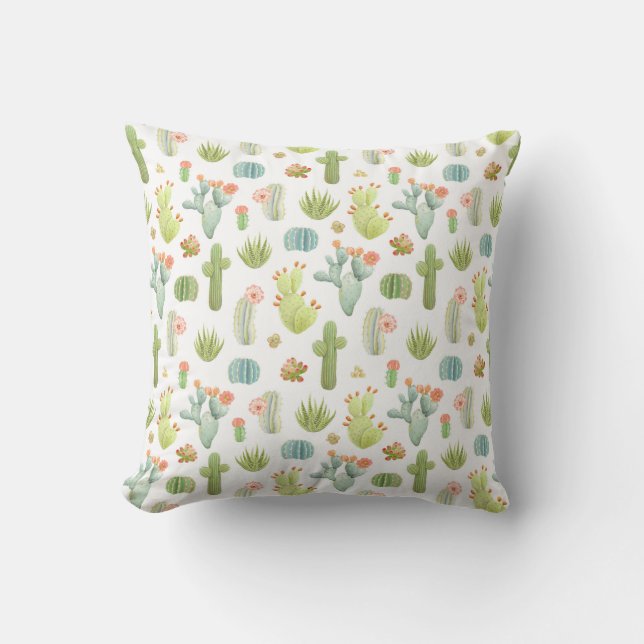 Coussin Motif mignon de position de cactus (Recto)