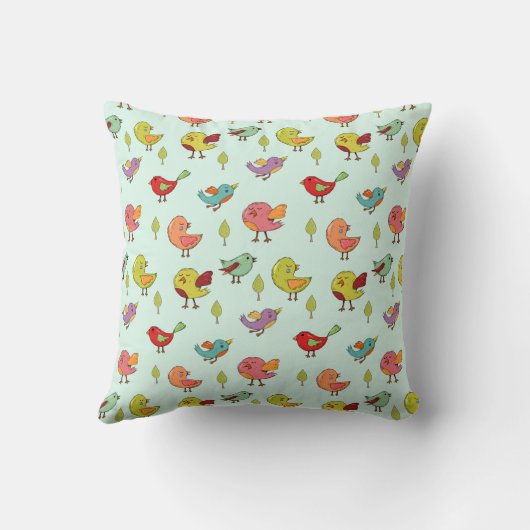 Coussin Motif mignon d'oiseaux Whimsical à main (Verso)