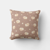 Coussin Motif mignon petit mouton sur Brown (Recto)