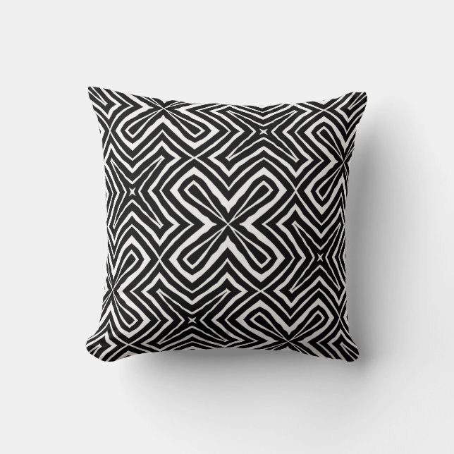 Coussin Motif minimal noir et blanc (Recto)