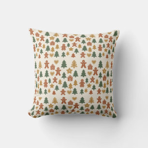 Coussin Motif minimaliste de pain d'épice