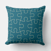 Coussin Motif minimaliste de puzzle bleu et jaune (Recto)