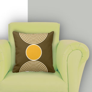 Coussin Motif minimaliste du cercle jaune