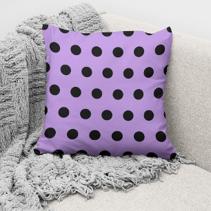 Coussin Motif moderne à pois violets et noirs