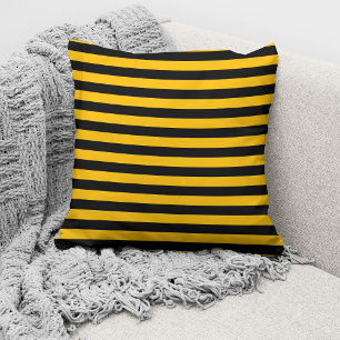 Coussin Motif moderne à rayures jaunes