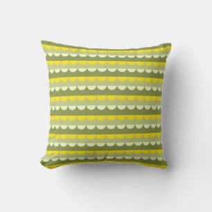 Coussin Motif moderne à rayures vert jaune