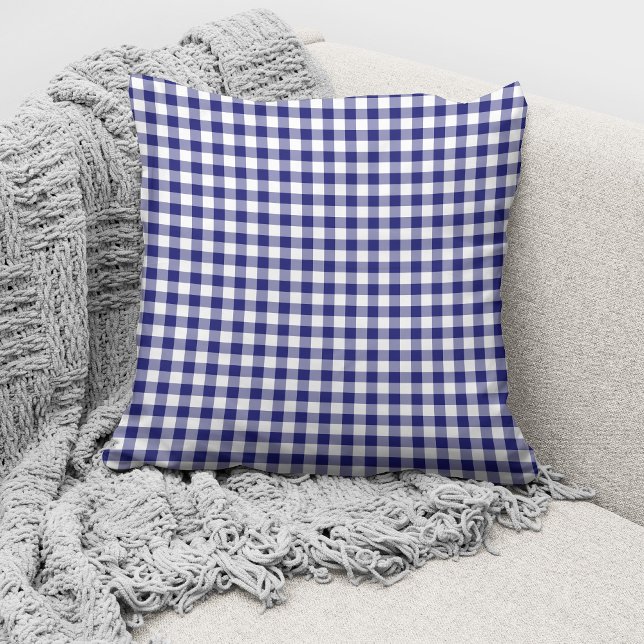 Coussin Motif moderne Blue En vichy (Créateur téléchargé)