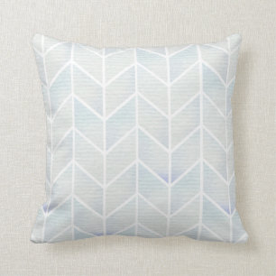 Coussin Motif moderne de chevron de menthe de pastel