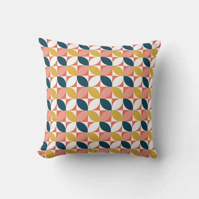Coussin Motif moderne de feuille de la moitié du siècle (Recto)