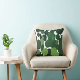 Coussin Motif Moderne de Forêt Tropicale aux Arbres Verts