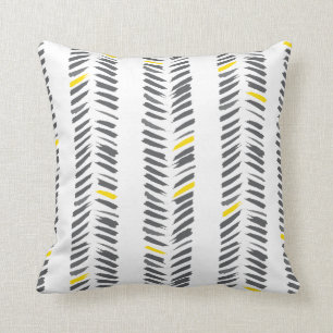 Coussin Motif moderne de hareng gris jaune