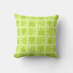 Coussin Motif moderne du milieu du siècle Chartreuse