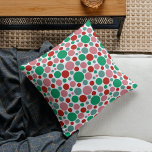 Coussin Motif moderne Festif Polka Dot Rouge Rose Vert<br><div class="desc">Simple,  moderne,  joyeux et motif lumineuse avec des cercles aux couleurs rose,  rouge et vert.</div>