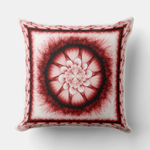 Coussin Motif moderne floral rouge