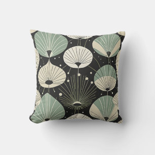 Coussin Motif moderne géométrique de l'ère atomique rétro