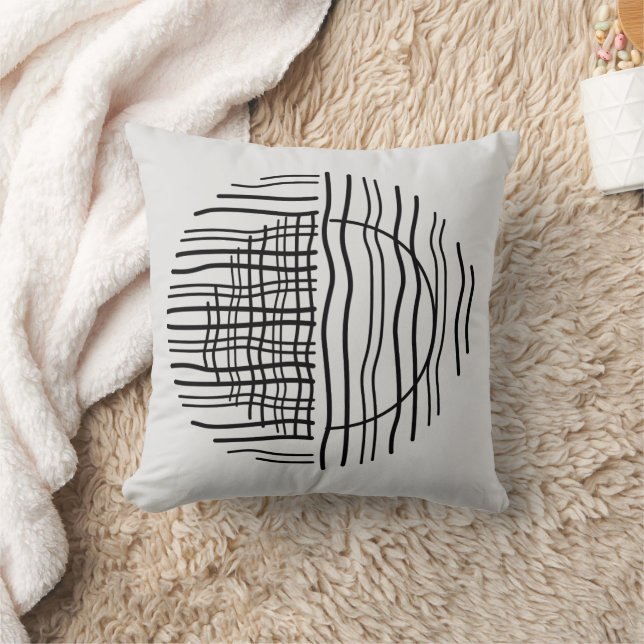 Coussin Motif moderne Gray noir géométrique Décor maison (Couverture)