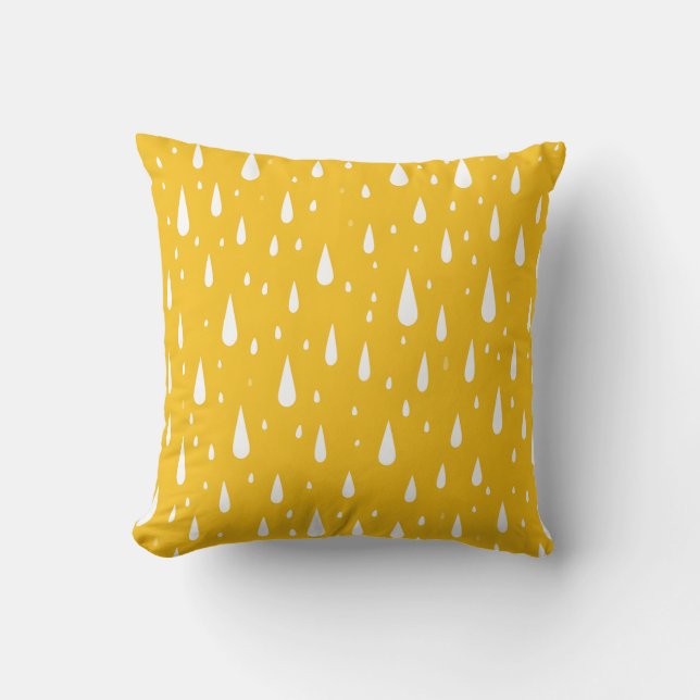 Coussin Motif moderne Jaune Raindrop (Recto)