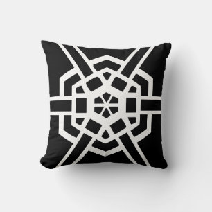 Coussin motif moderne noir et blanc