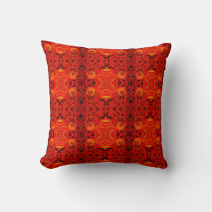 Coussin Motif moderne orange noir et jaune