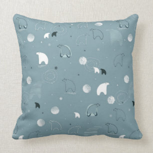 Coussin motif montrant un polaire mignon