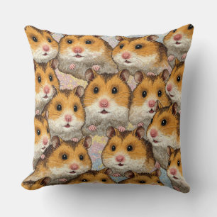 Coussin Motif Mosaïque Cute Hamster