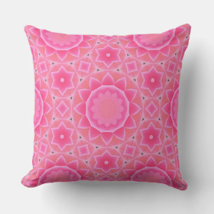 Coussin Motif mosaïque de soleil et d'étoiles roses pour b