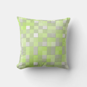 Coussin Motif mosaïque jaune chartreuse