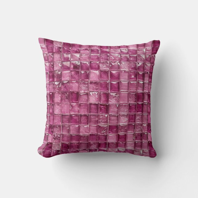 Coussin Motif mosaïque rose (Recto)